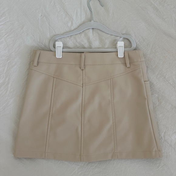 Tan Leather Mini Skirt - Picture 2 of 2